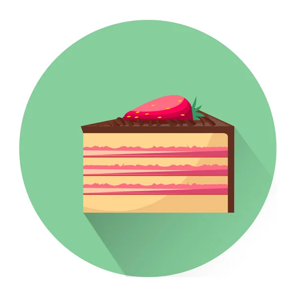 Icono de pastel de postre de dibujos animados — Vector de stock