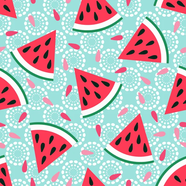 Cute seamless watermelon pattern — Stock Vector