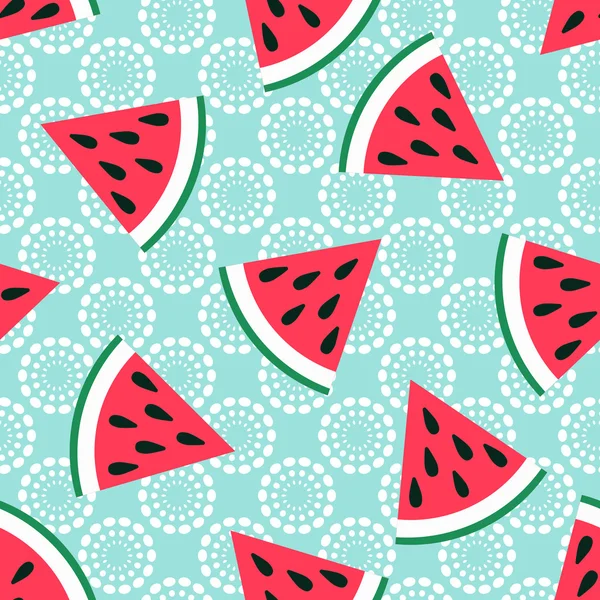 Cute seamless watermelon pattern — Stock Vector