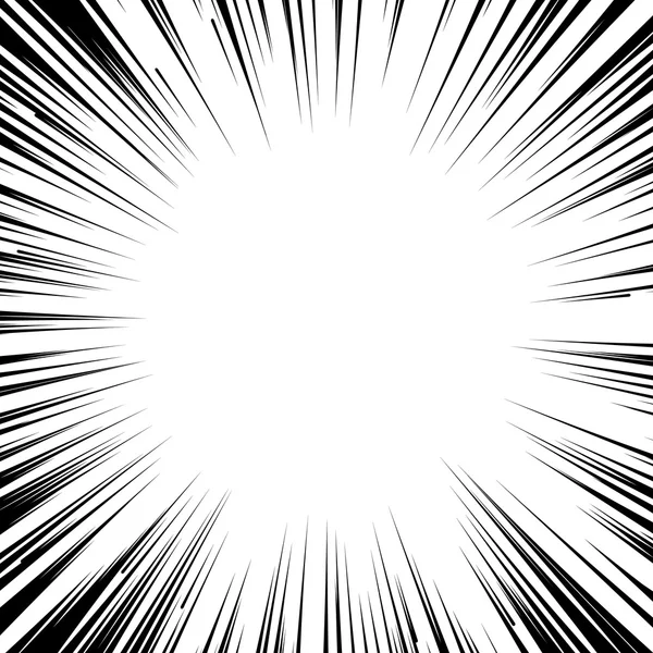 Manga comic book flash explosion radial lines background. — Stock Vector