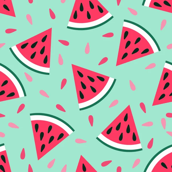 Cute seamless watermelon pattern — Stock Vector