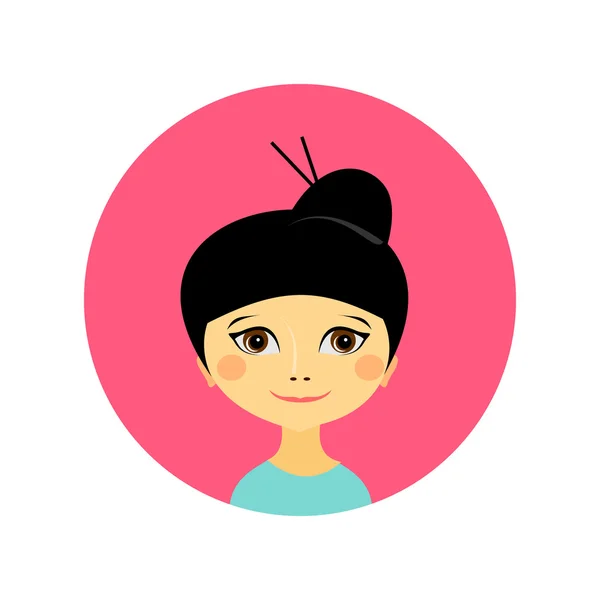 Rosto feminino avatar perfil cabeça — Vetor de Stock