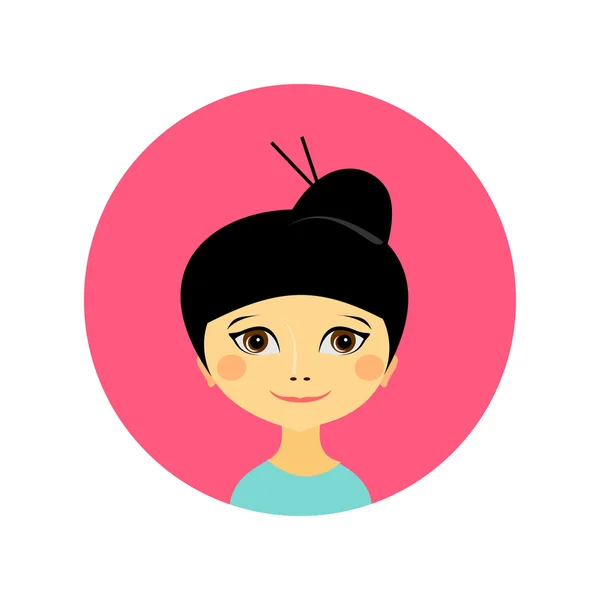 Female face avatar profile head — Stock Vector