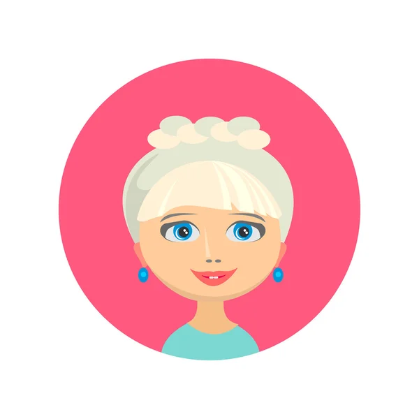 Female face avatar profile head — Stock Vector