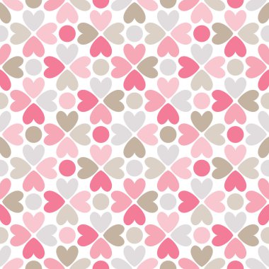 çiçek vektörel kalp ve nokta şekilleri ile seamless modeli