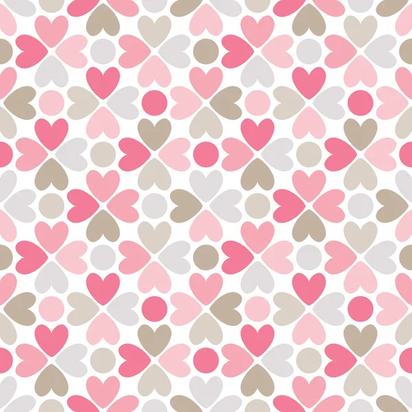 Patrón sin costura vector floral. Rojo, rosa, gris, marrón y blanco — Vector de stock