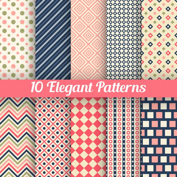 Elegant vector seamless patterns — Stock Vector