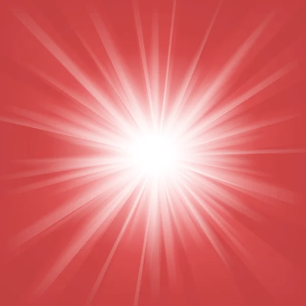 赤と白の魔法の光の背景を抽象化します。ベクトル — ストックベクタ