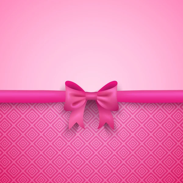 Romantic vector pink background with cute bow and pattern Royalty Free Stock Vectors