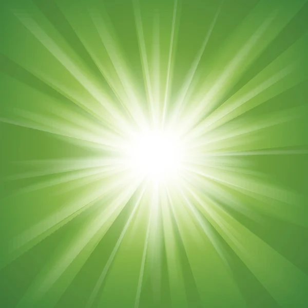 Grüne und weiße abstrakte magische Licht Hintergrund — Stockvektor