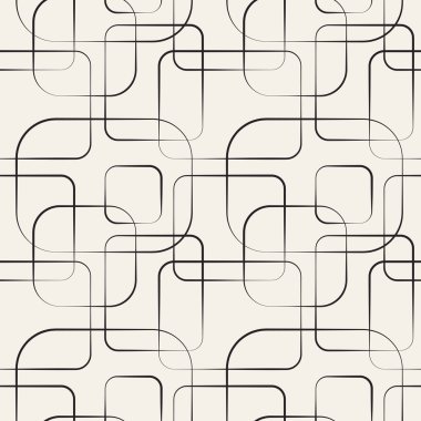 Abstract geometric line and square seamless pattern. Vector clipart