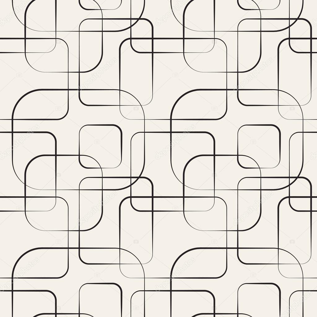 Abstract geometric line and square seamless pattern. Vector