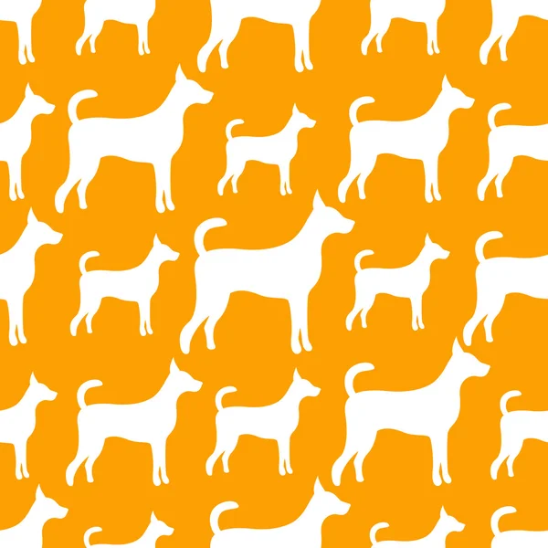 Modèle vectoriel sans couture animal des silhouettes de chien — Image vectorielle