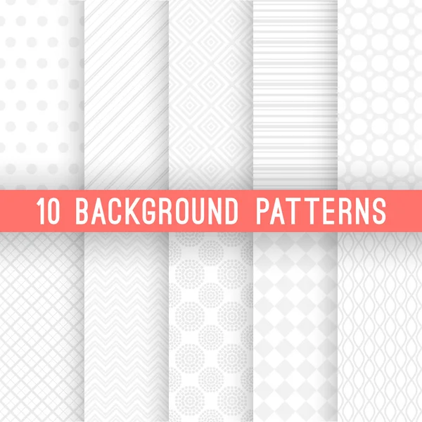 Light grey seamless patterns for universal background. Vector illustration — Stock Vector