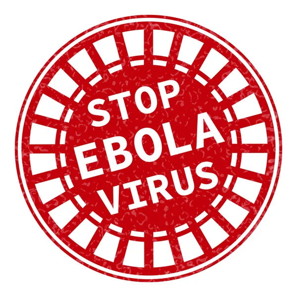Sello rojo con el concepto de texto de Ébola sobre fondo blanco — Vector de stock