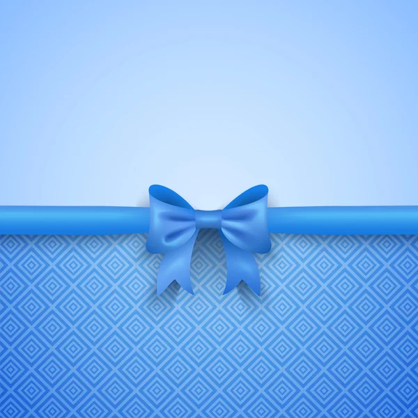 Romantic vector blue background with cute bow and pattern — Stock Vector