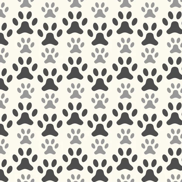 Seamless animal pattern of paw footprint — Stock Vector