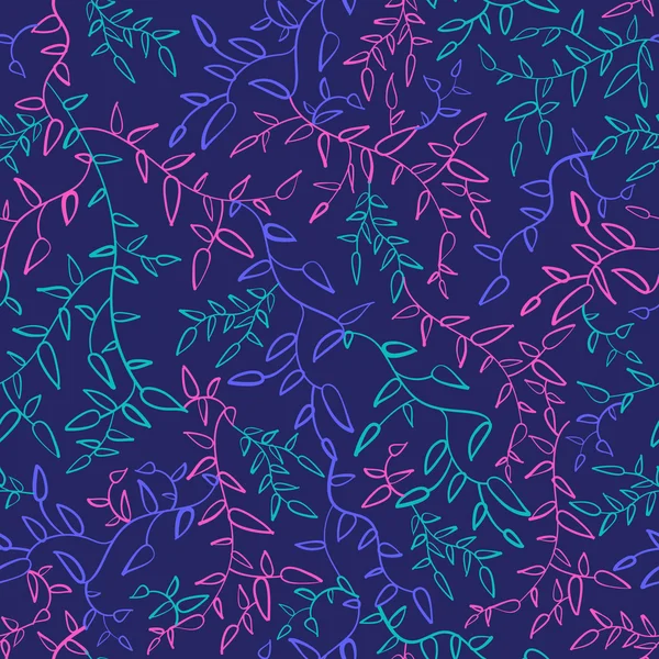 Floral seamless pattern with leaves. Vector illustration — Stock Vector