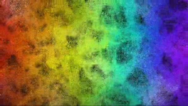 Soyut mozaik gökkuşağı renkli ışıklar ile parlayan kareler — Stok video