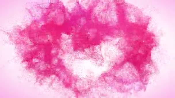 Fondo romántico rosa abstracto con corazón y luces — Vídeo de stock