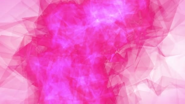 Абстрактно розовый романтический фон с сердцем и огнями — стоковое видео