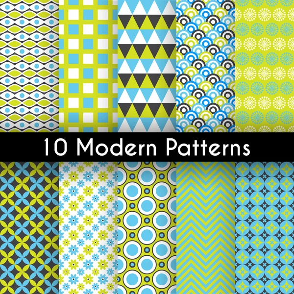 Diferentes patrones sin costura vector moderno — Archivo Imágenes Vectoriales