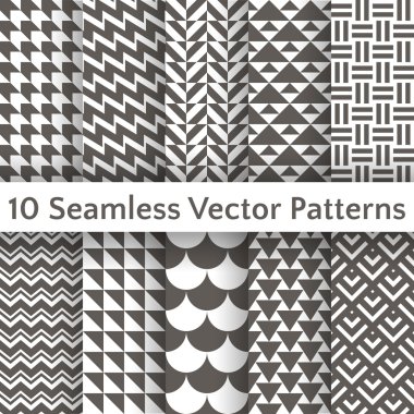 Moda geometrik seamless modeli küme. Vektör çizim