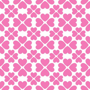 Çiçek vektör kalp şekilleri ile seamless modeli