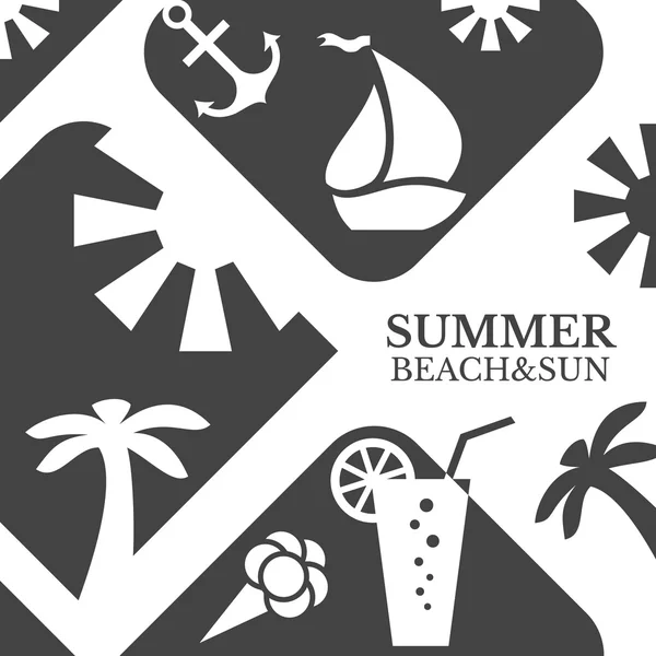 Abstrakt sommer vektor menu illustration. Strand og sol koncept – Stock-vektor