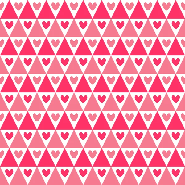 Modello senza cuciture vettoriale a forma di cuore. Colore rosa — Vettoriale Stock