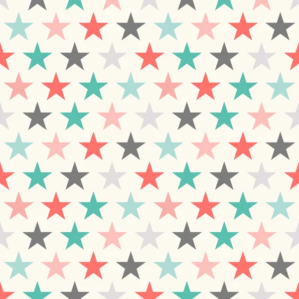 Retro colorful star seamless pattern. Vector illustration — Stock Vector