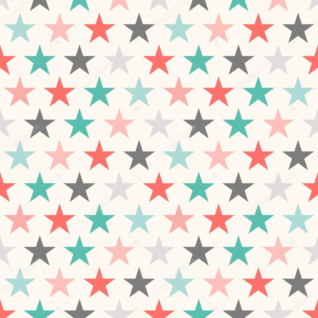 Retro colorful star seamless pattern. Vector illustration