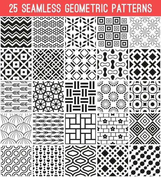 Universal different vector seamless patterns — Stock Vector