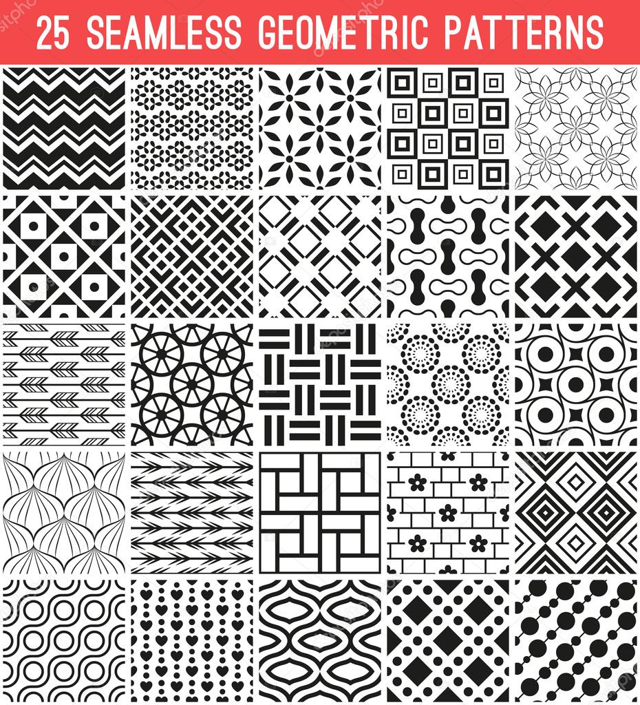 Universal different vector seamless patterns