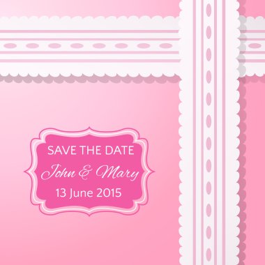 Vintage gerçekçi pembe ve beyaz dantel ile pembe arka plan