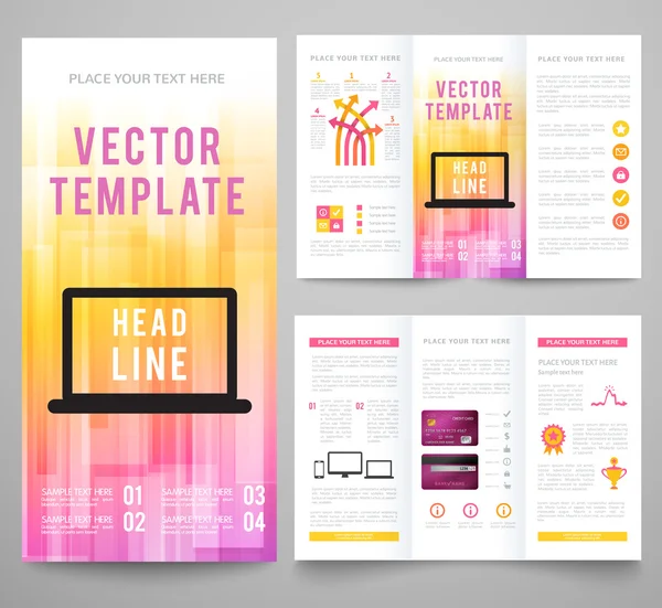 Set di sfondo luminoso astratto per volantino, modello di brochure — Vettoriale Stock