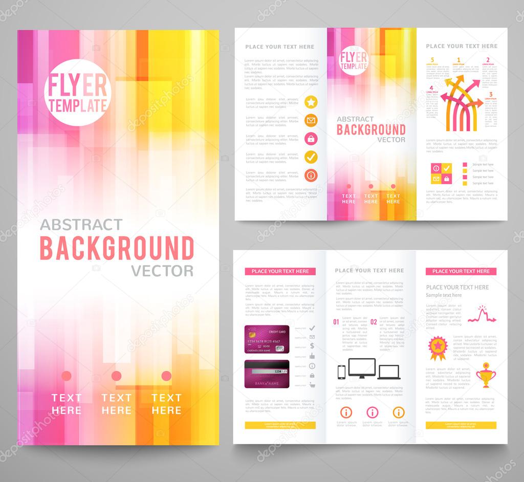 Set of abstract bright background for flyer, brochure template