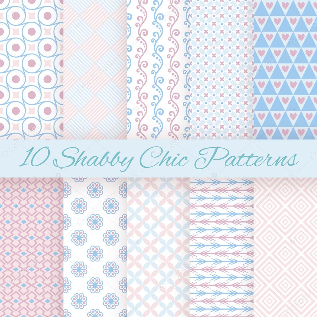 Pastel retro different vector seamless patterns