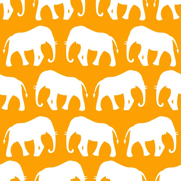 코끼리의 동물 원활한 벡터 패턴 — 스톡 벡터
