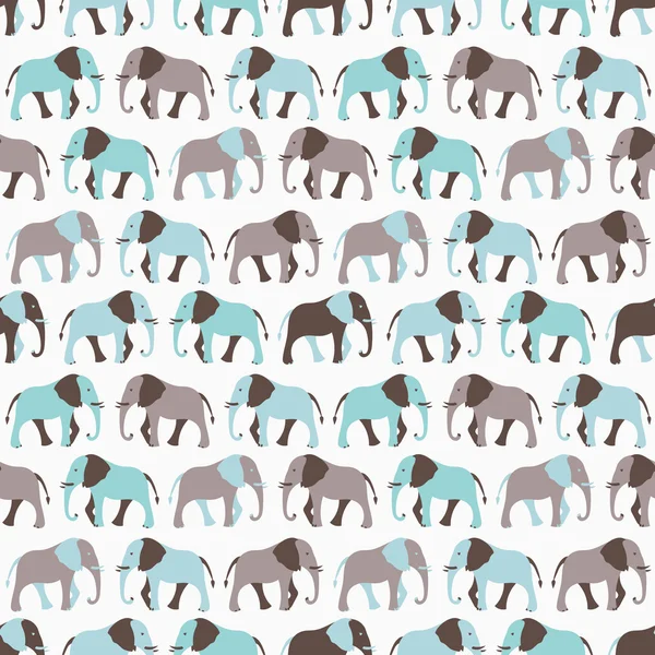 코끼리의 동물 원활한 벡터 패턴 — 스톡 벡터