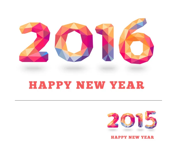 Mutlu yeni yıl 2016 renkli tebrik kartı — Stok Vektör