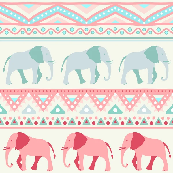 Animal seamless vector pattern of elephant — Stock Vector