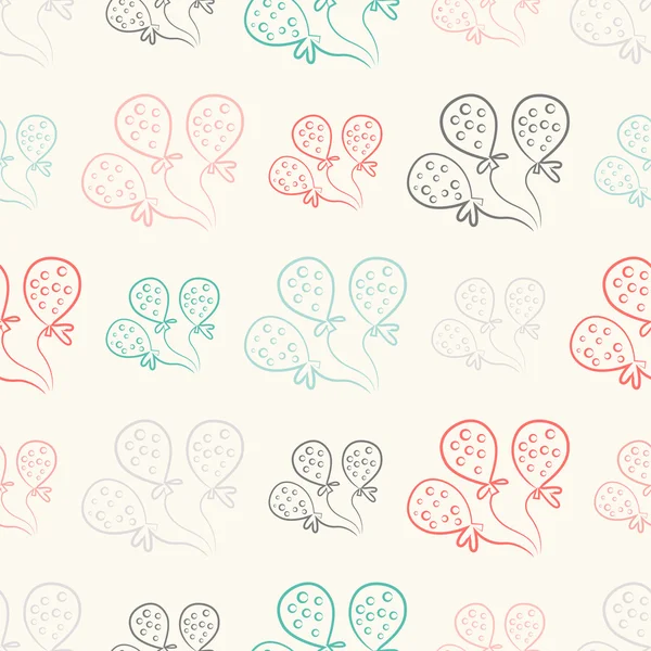 Seamless pattern with balloons. Vintage doodle style — Stock Photo, Image