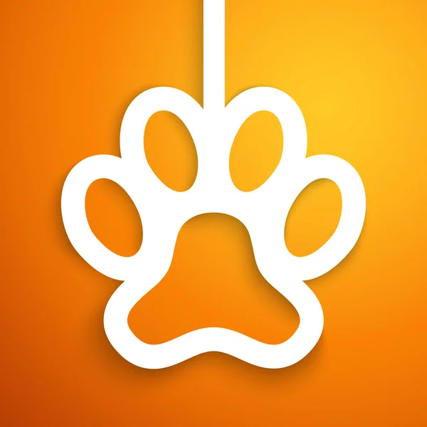 Aplike köpek track simgesi çerçeve. illüstrasyon — Stok fotoğraf