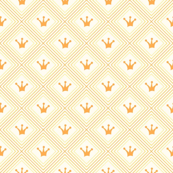 Simple seamless  pattern with crown. Orange and yellow col — Stock Photo, Image