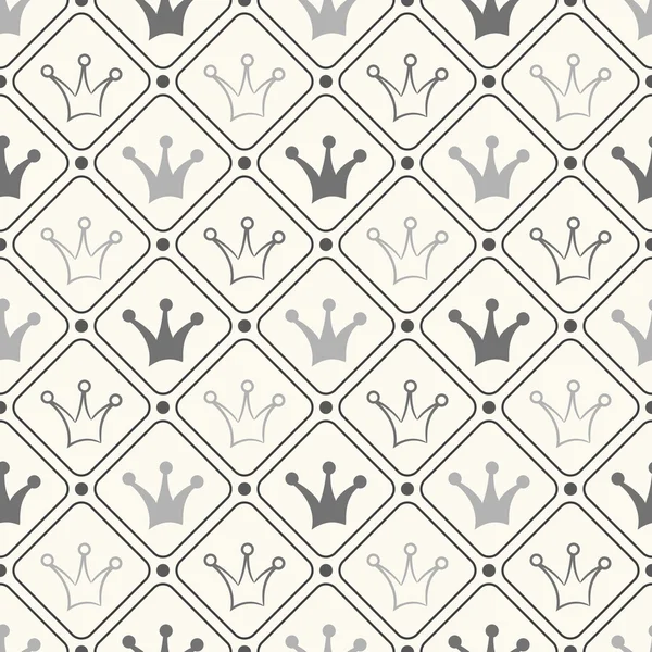 Simple seamless  pattern with crown. Black and white color — Stock Photo, Image