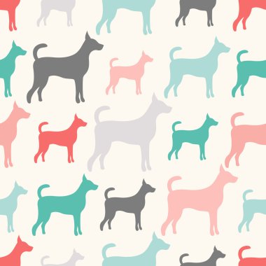 Köpek siluetleri hayvan seamless modeli