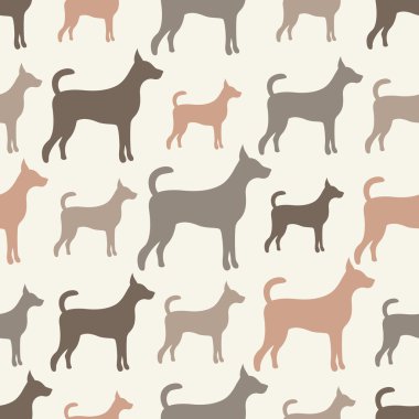 Köpek siluetleri hayvan seamless modeli