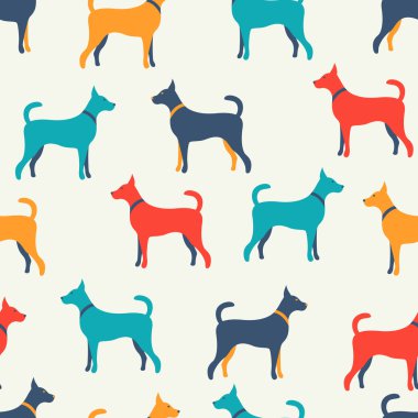 Köpek siluetleri hayvan seamless modeli