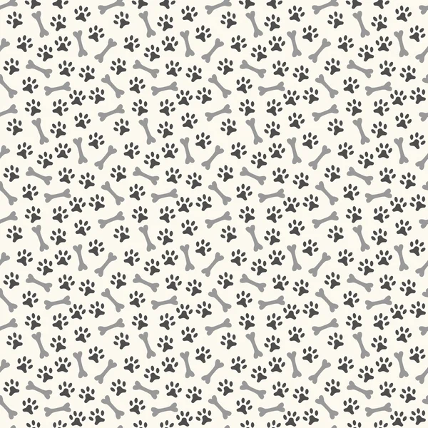 Animal seamless  pattern of paw footprint and bone — Stock Photo, Image